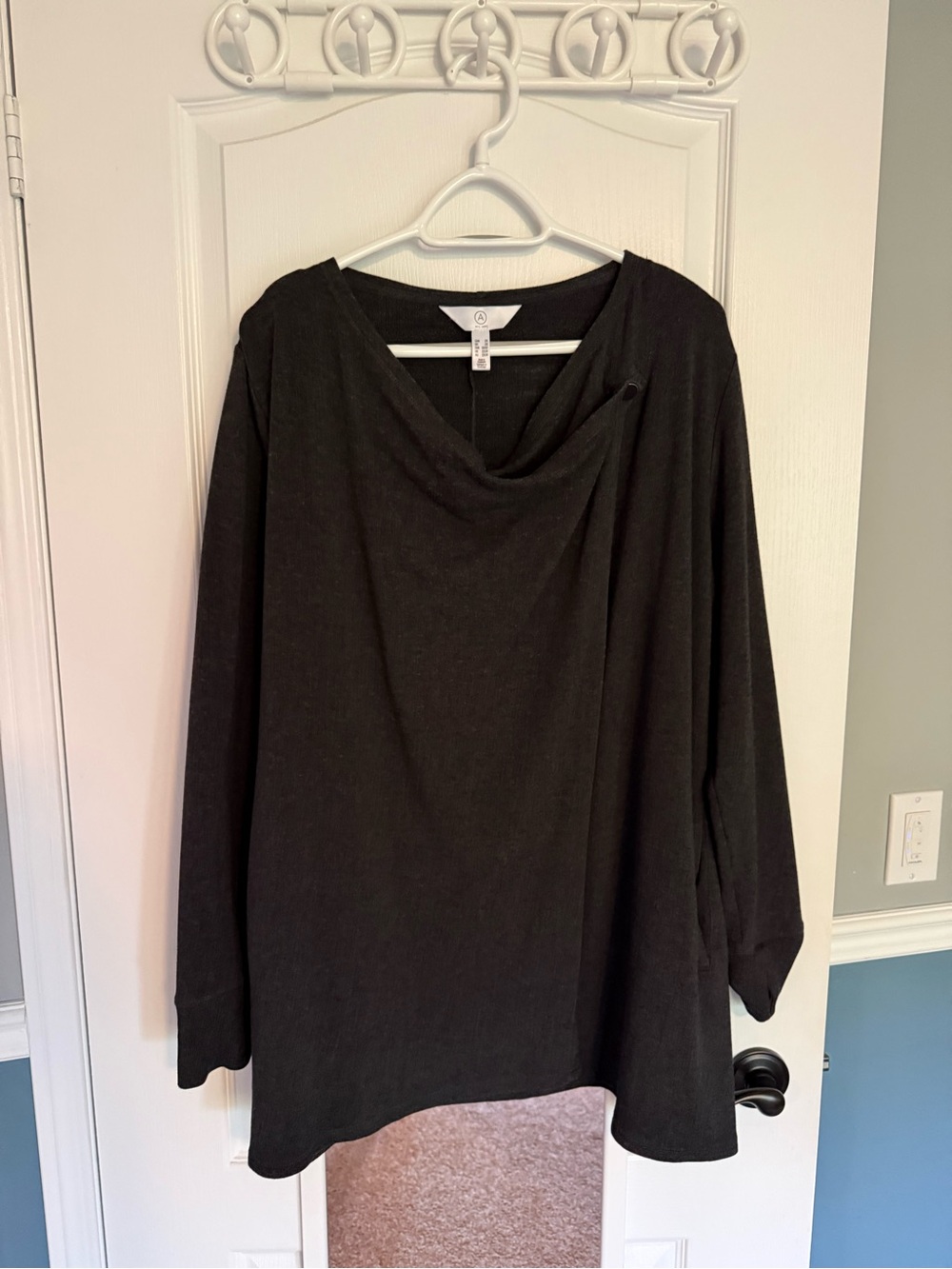 Addition Elle Dark Charcoal Knit Sweater Wrap